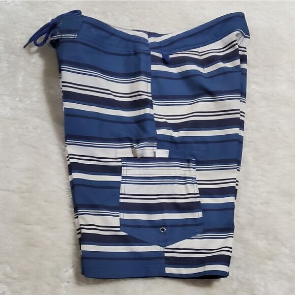 J. by J. Crew Flex Blue Striped Swim Boardshorts, Size 30 - Picture 5 of 8